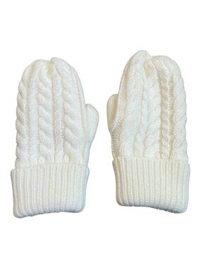 Baby Gap Cream Cable-Knit Mittens Fleece Interior Size M/L